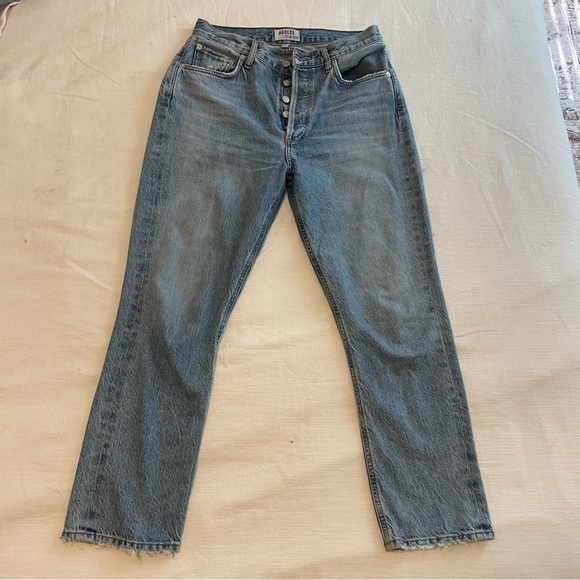 Agolde Cropped Rigid High Rise Riley Jeans - Picture 2 of 7